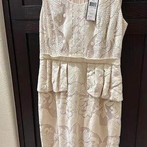 BCBGMaxAzria Cream Midi Dress